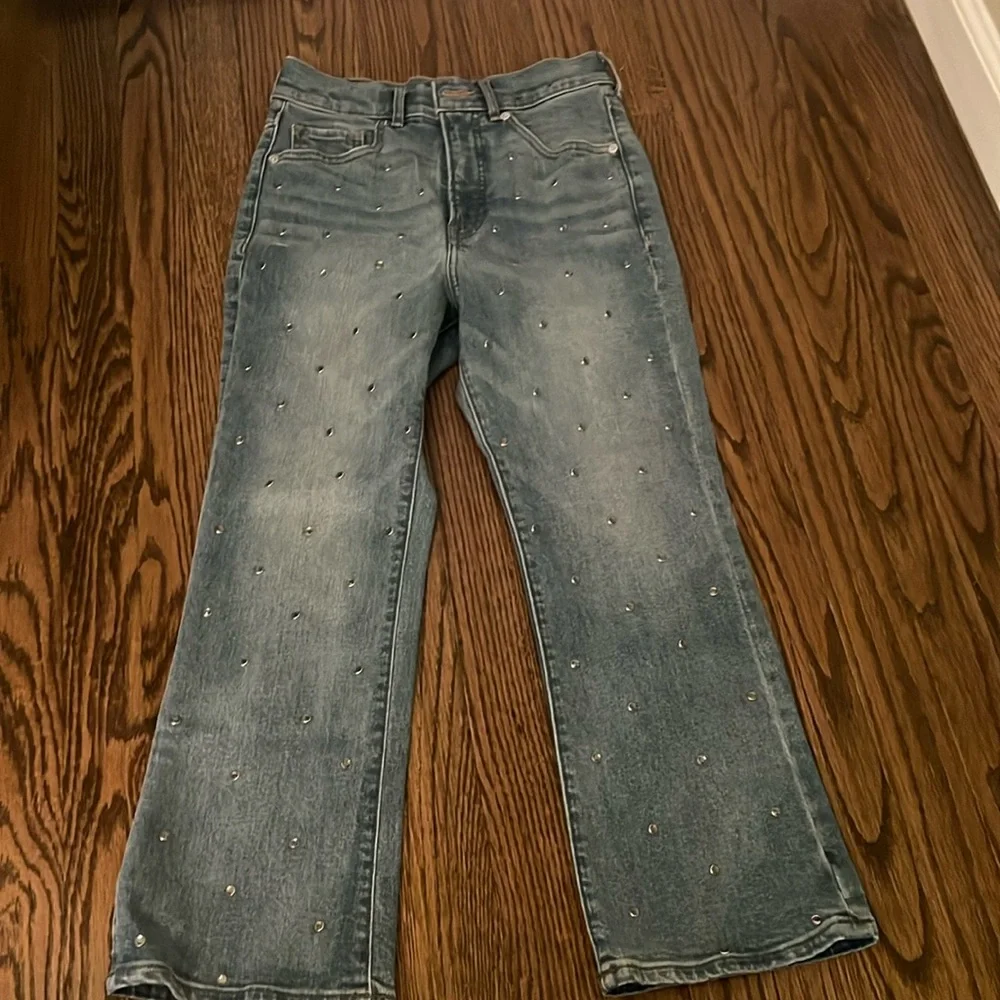 Express, cropped flare high rise jeans, size 0 petite - Picture 1 of 1